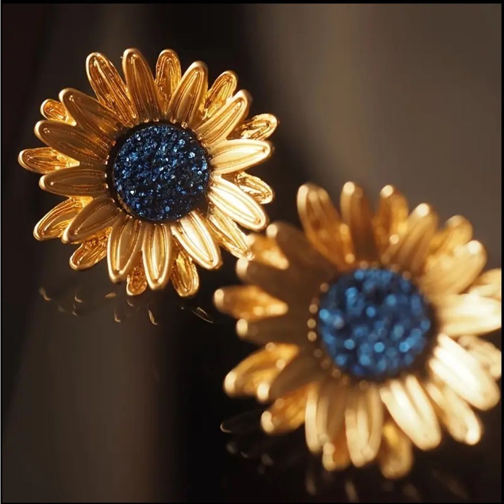 Boho Sunflower Stud Earrings